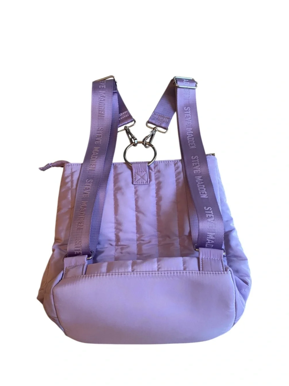 3/$29 Steve Madden Sumba Purple Quilted Nylon Backpack